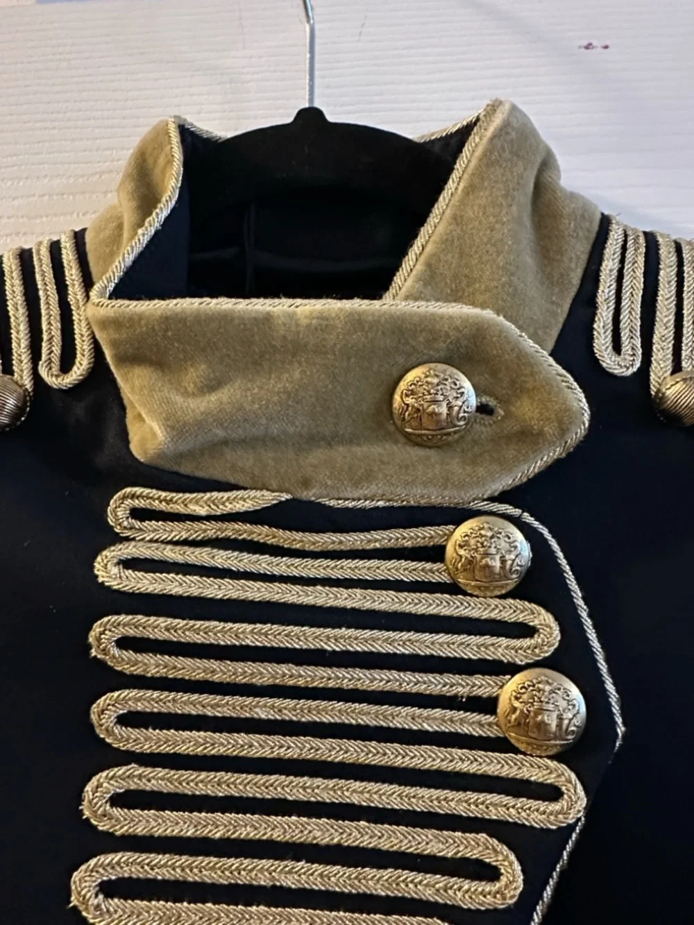 Zara limited edition Black Military-Style Blazer with Gold Trim. - Picture 10 of 12